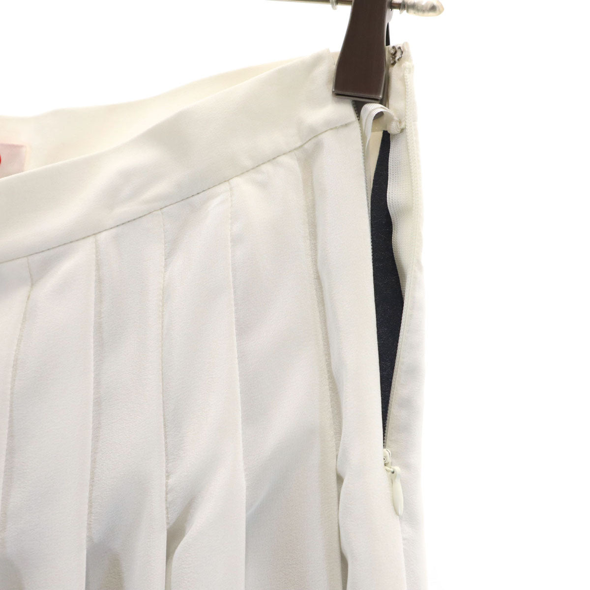 VALENTINO ヴァレンティノ イタリア製 ロング丈 バイカラー プリーツスカート 38 オフホワイト レディース