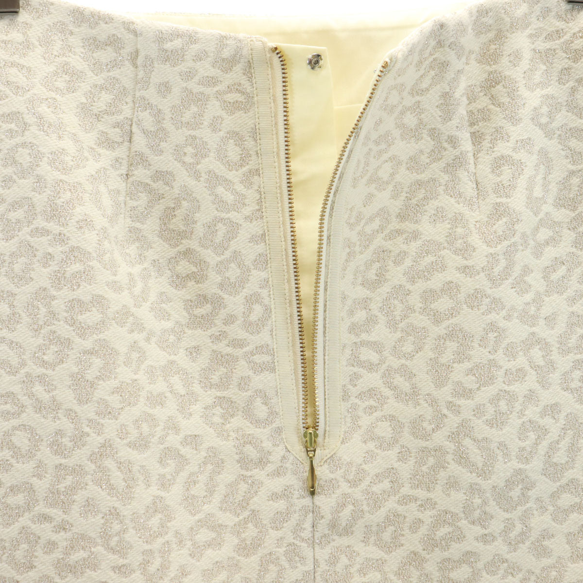 Ray Beams レイビームス レオパード柄 ジャガード ミニスカート 0 アイボリー ヒョウ柄 レディース