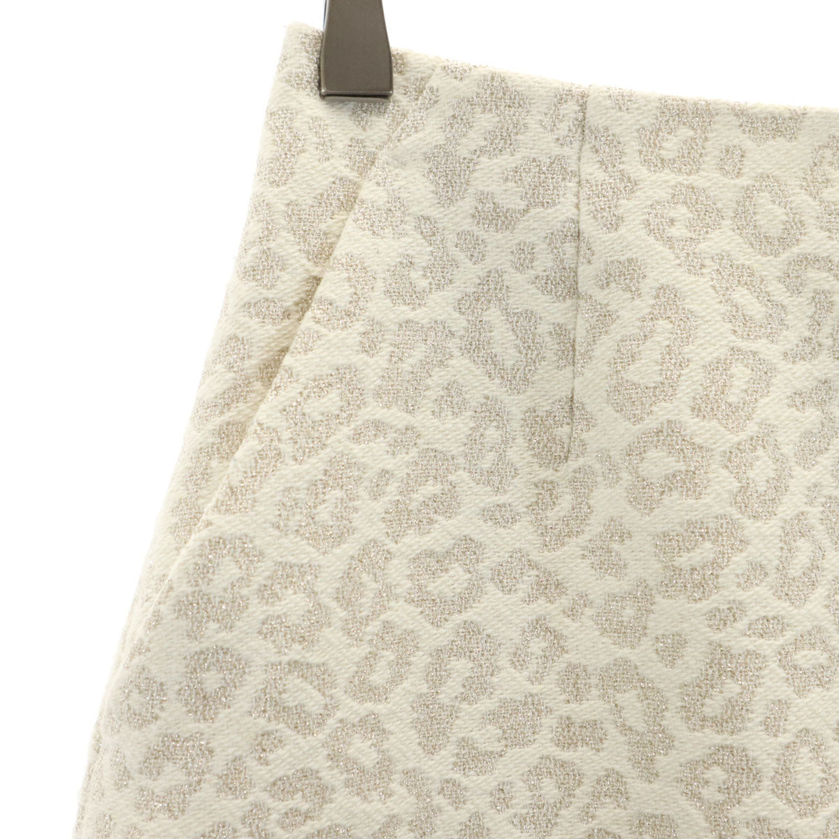 Ray Beams レイビームス レオパード柄 ジャガード ミニスカート 0 アイボリー ヒョウ柄 レディース