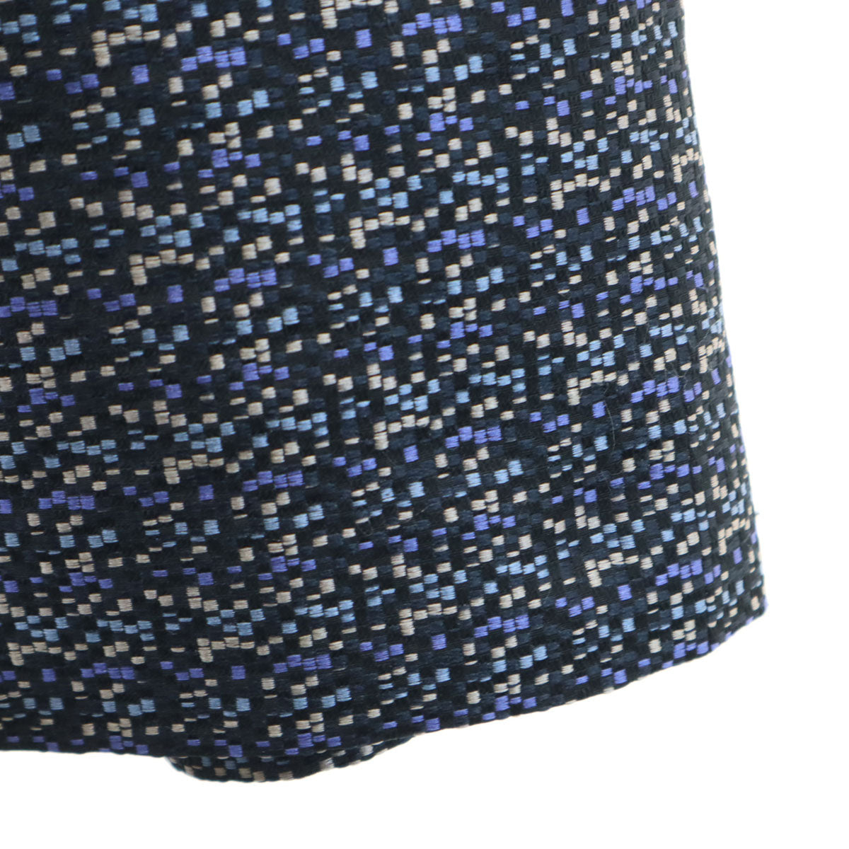 Rene ルネ 日本製 総柄 ミディ丈 TISSUE社 ジャガード フレアスカート 34 ネイビー レディース