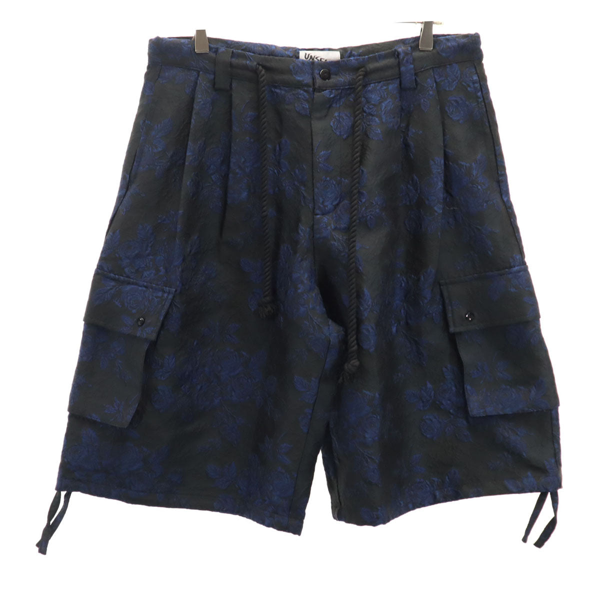 UNSELDs アンセルズ ローズ 刺繍 カーゴショートパンツ L ブラック メンズ