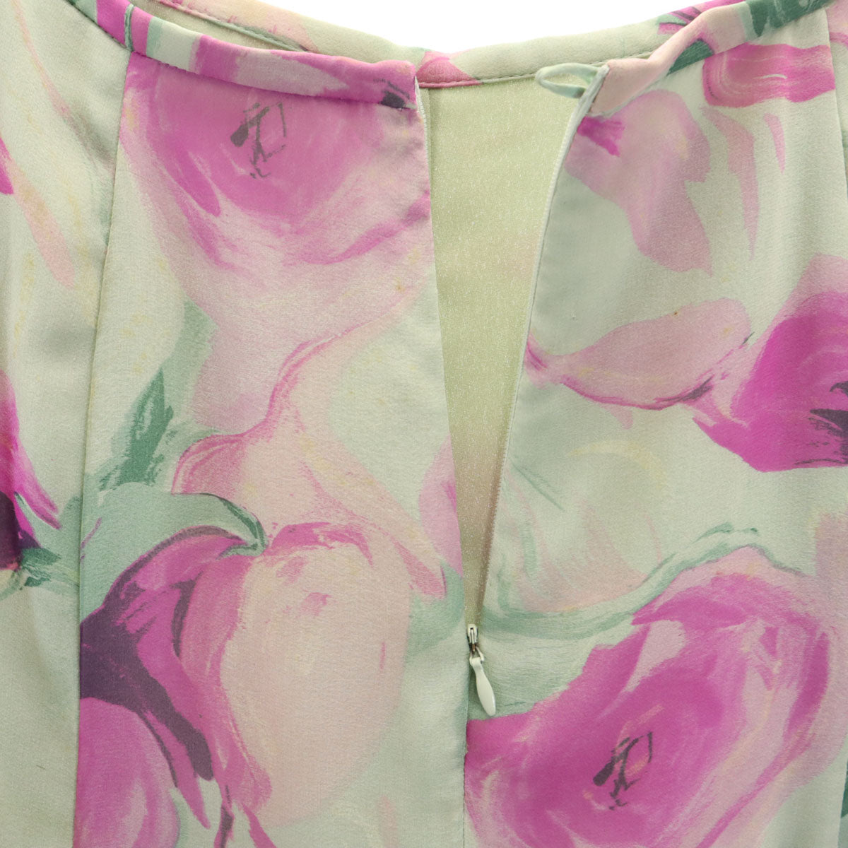 ARMANI COLLEZIONI アルマーニコレッツォーニ イタリア製 花柄 ミモレ丈 フレアスカート 38 グリーングレー系 シフォン レディース