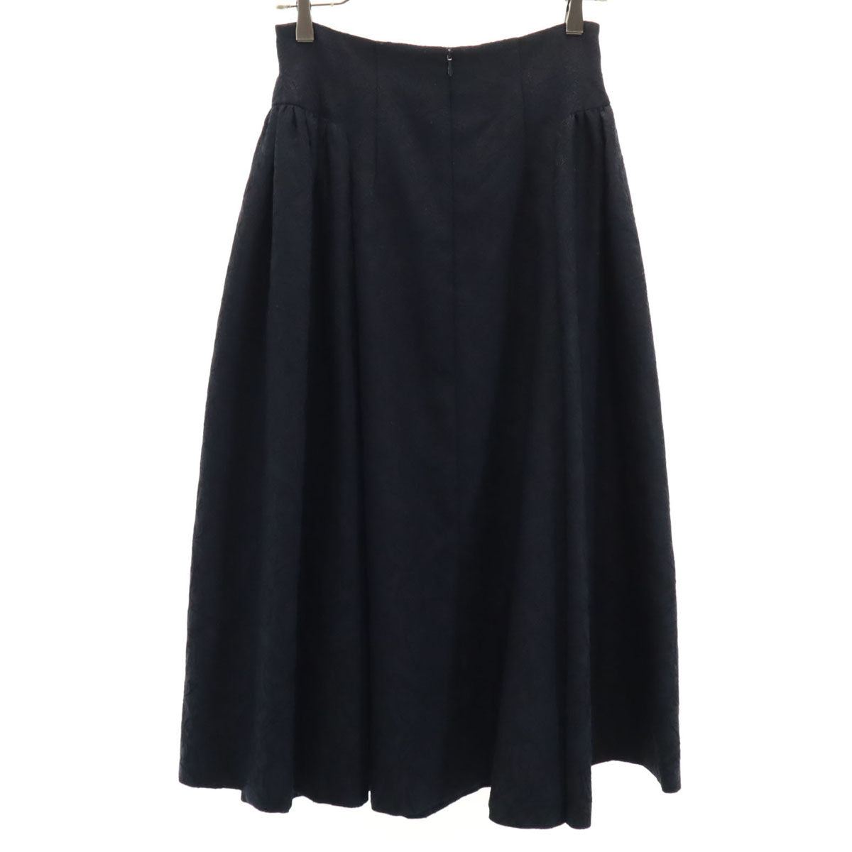 LANVIN en Bleu ランバンオンブルー リーフ柄 ロングスカート 36 ネイビー レディース