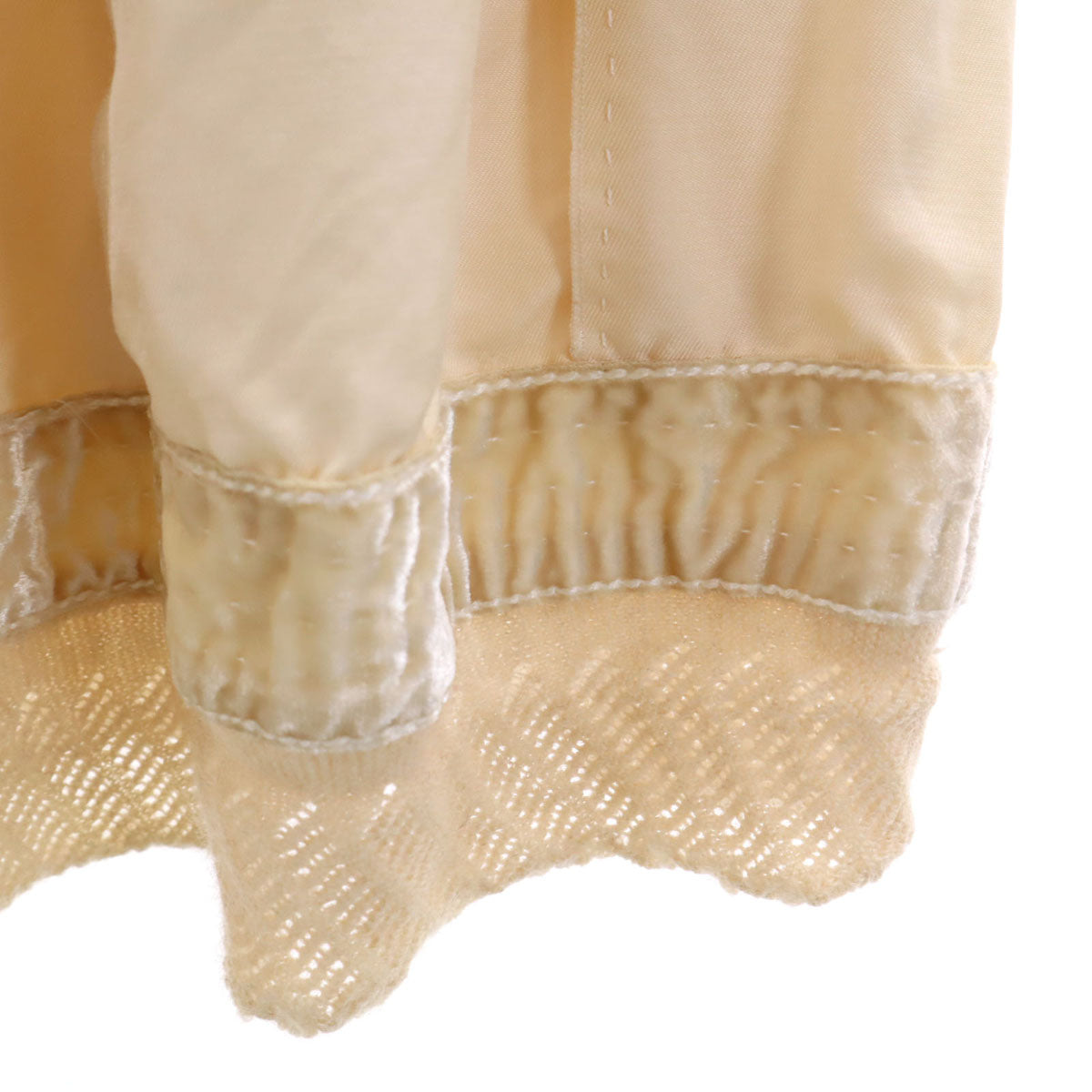 LOUIS VUITTON ルイヴィトン フランス製 シルクブレンド ミモレ丈 プリーツスカート 34 アイボリー レディース