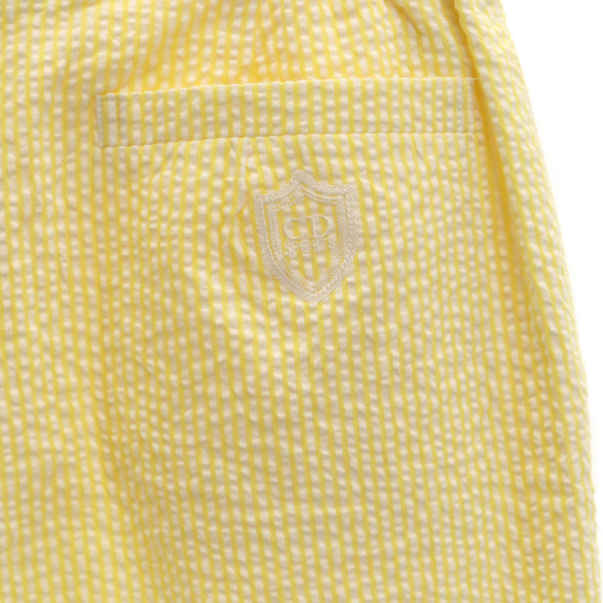 Christian Dior SPORTS クリスチャンディオールスポーツ 90s オールド ストライプ柄 シアサッカー ショートパンツ L イエロー レディース
