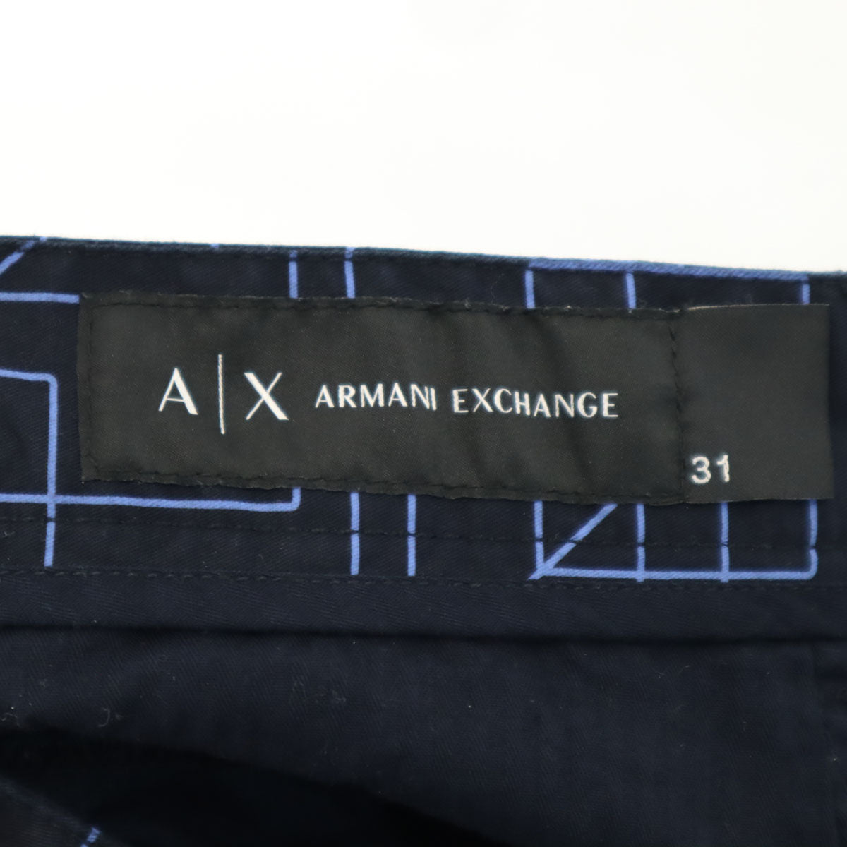 ARMANI EXCHANGE アルマーニエクスチェンジ 幾何学柄 ショートパンツ W31 ネイビー メンズ