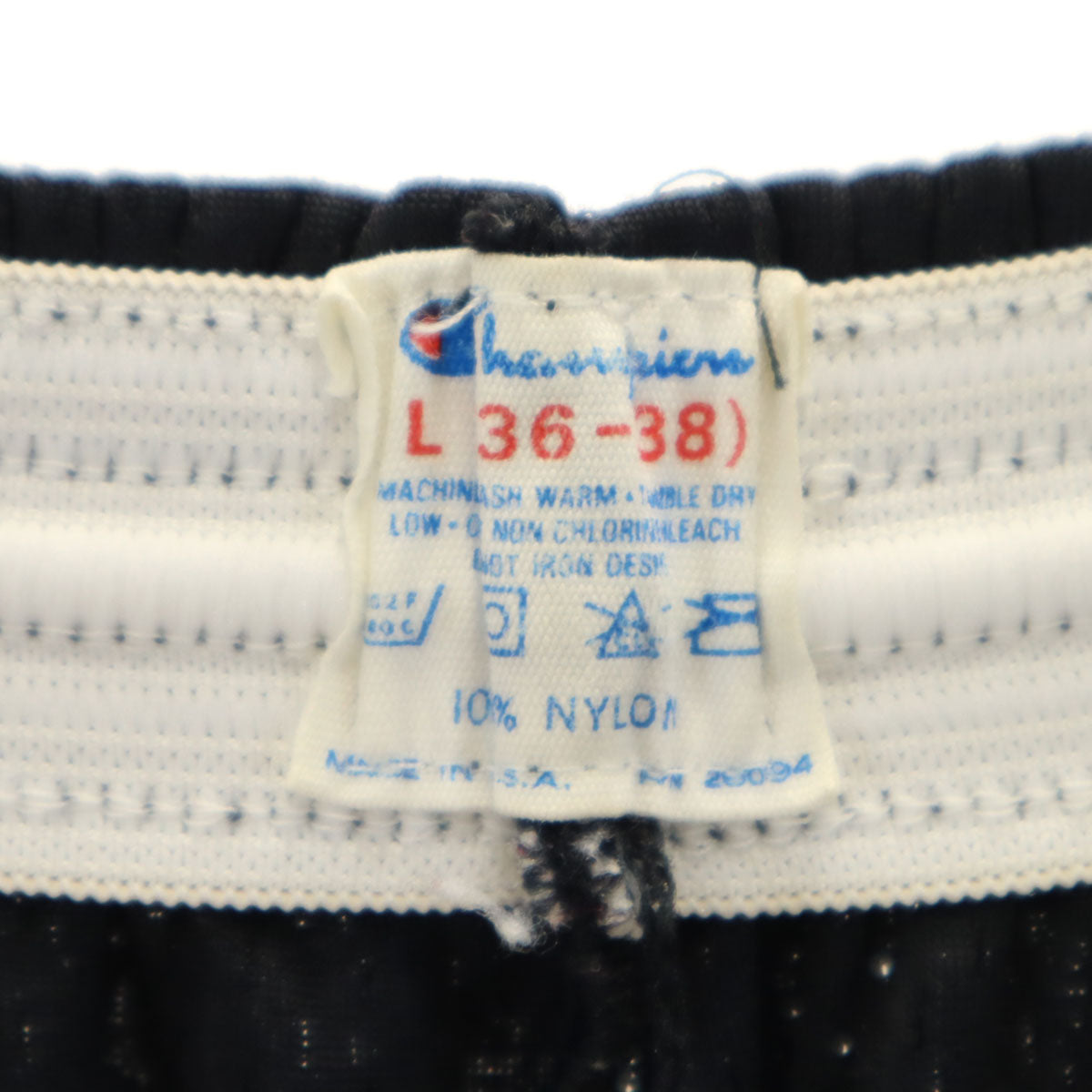 Champion チャンピオン 80s USA製 ヴィンテージ トリコタグ メッシュ ハーフパンツ L ブラック レディース