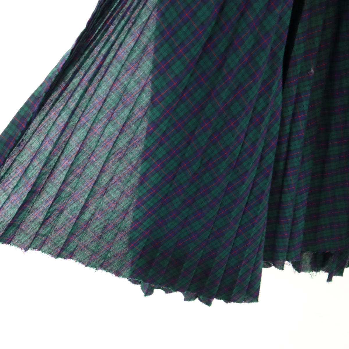 tricot COMME des GARCONS トリコットコムデギャルソン 2004年 00s 日本製 チェック柄 ミディ丈 プリーツ ラップスカート M グリーン レディース