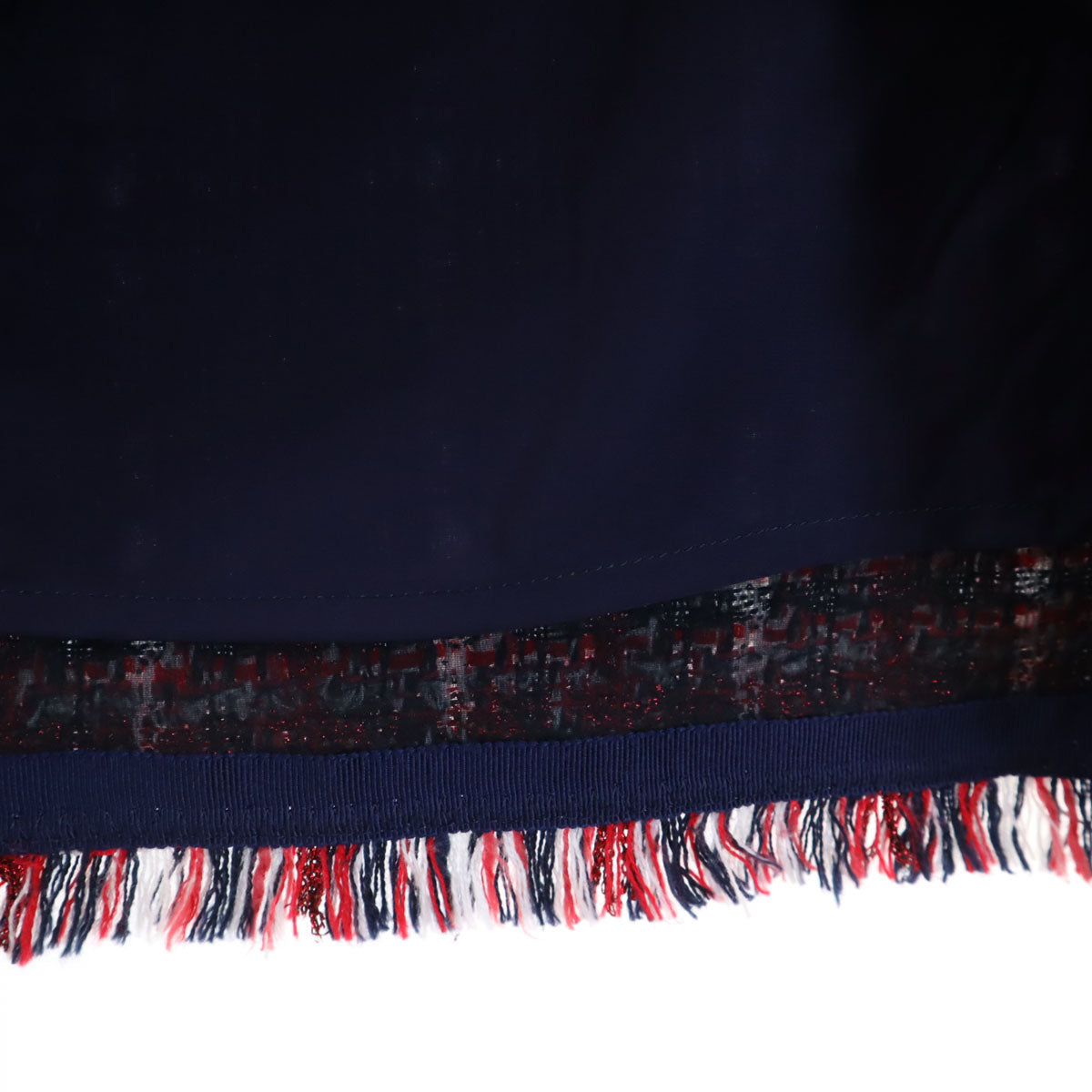 LANVIN LA COLLECTION ランバンコレクション 日本製 チェック柄 ミモレ丈 ツイード タイトスカート 38 レッド レディース