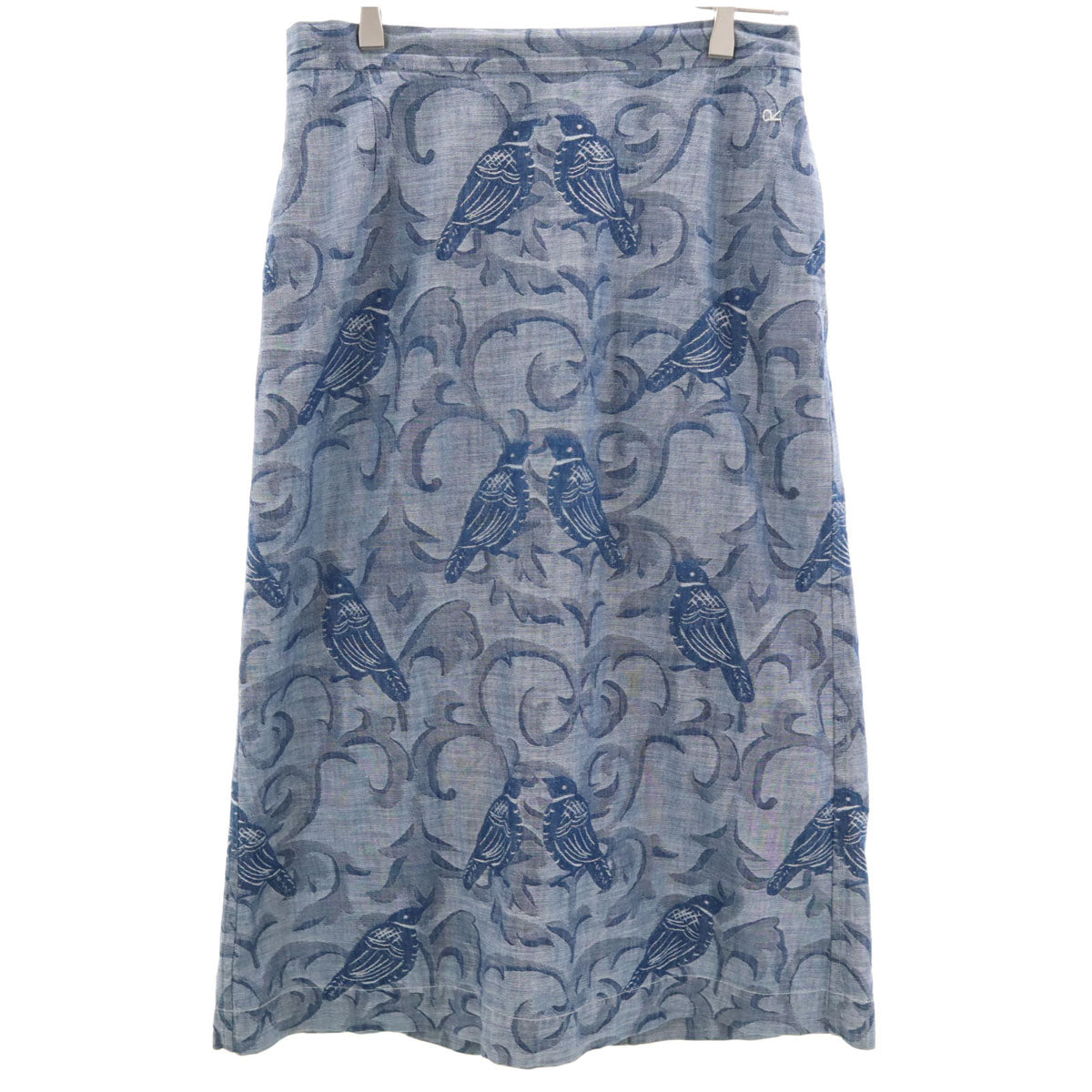 45R フォーティファイブアール 日本製 総柄 ミモレ丈 スカート 3 ネイビー レディース
