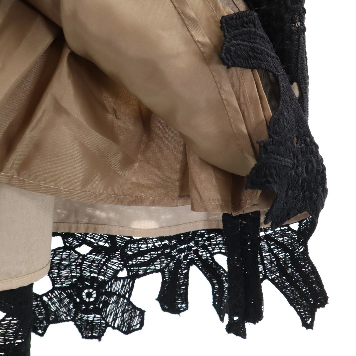 未使用 TOCCA トッカ 花柄 ミディ丈 総レース フレアスカート 2 ブラック レディース