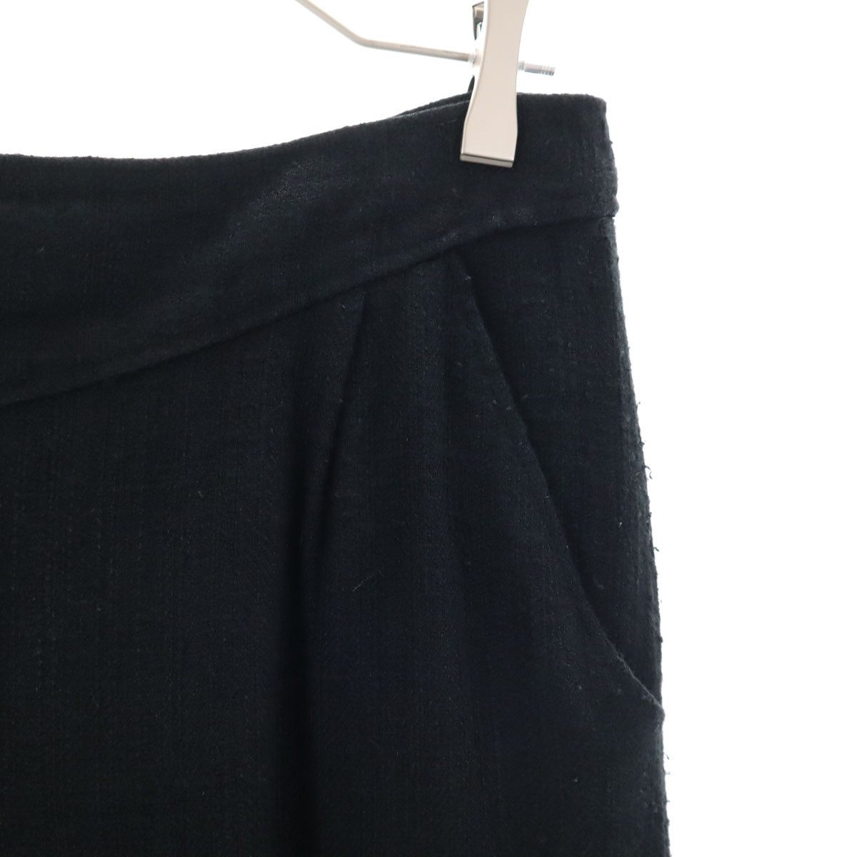 Christian Dior PRET-A-PORTER クリスチャンディオール プレタポルテ 90s オールド ツイード 膝丈スカート LL ブラック レディース