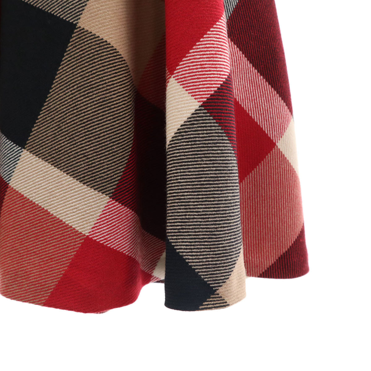 BLUE LABEL CRESTBRIDGE ブルーレーベルクレストブリッジ チェック柄 ミニ丈 フレアスカート 34 ボルドー レディース