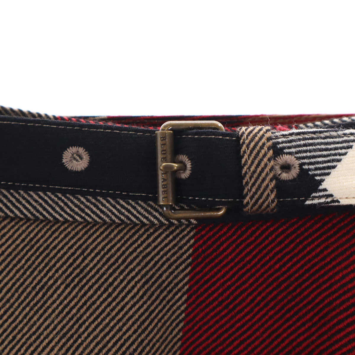 BLUE LABEL CRESTBRIDGE ブルーレーベルクレストブリッジ チェック柄 ミニ丈 フレアスカート 34 ボルドー レディース