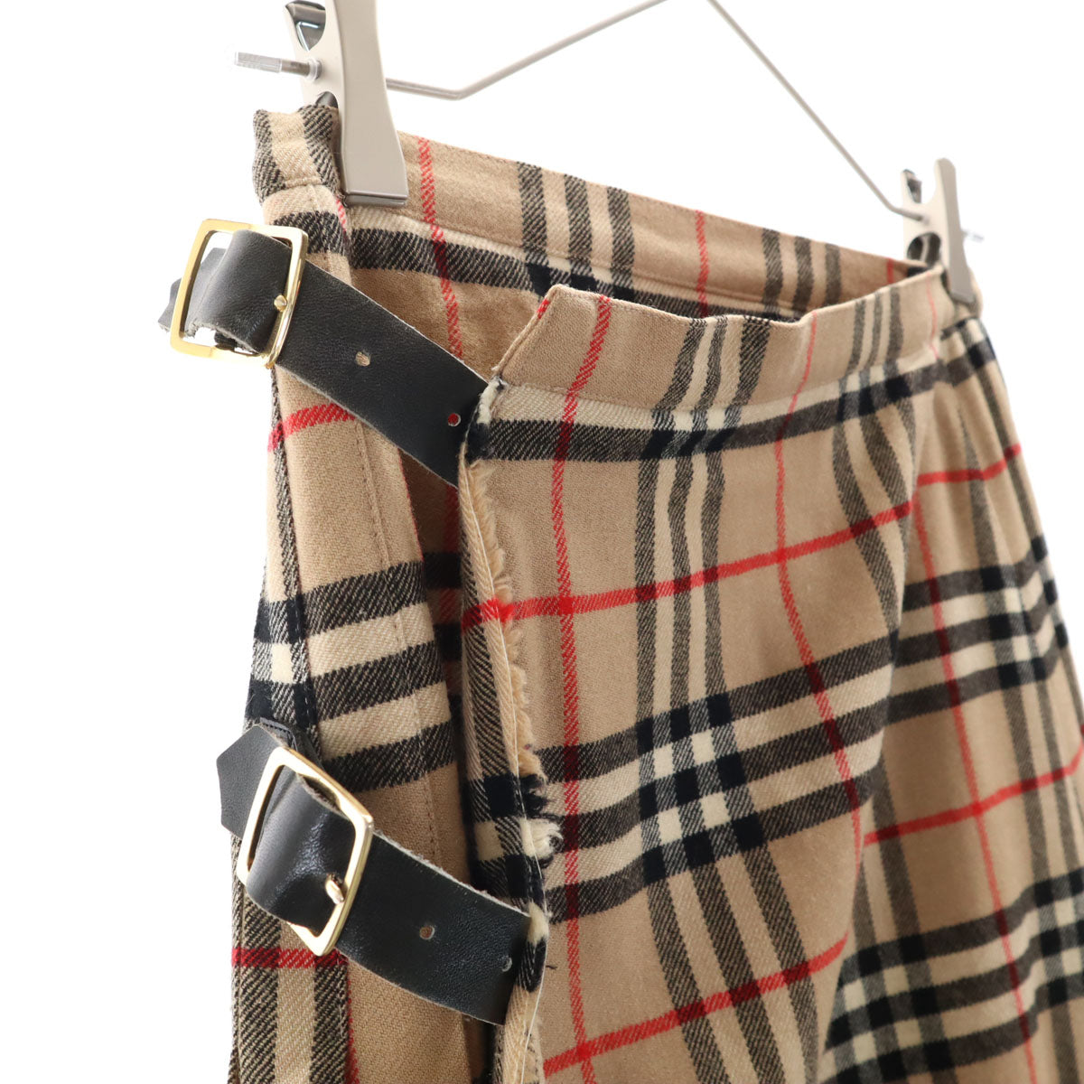 Burberrys バーバリーズ 90s オールド ノバチェック ミモレ丈 プリーツ ラップスカート M ベージュ レディース