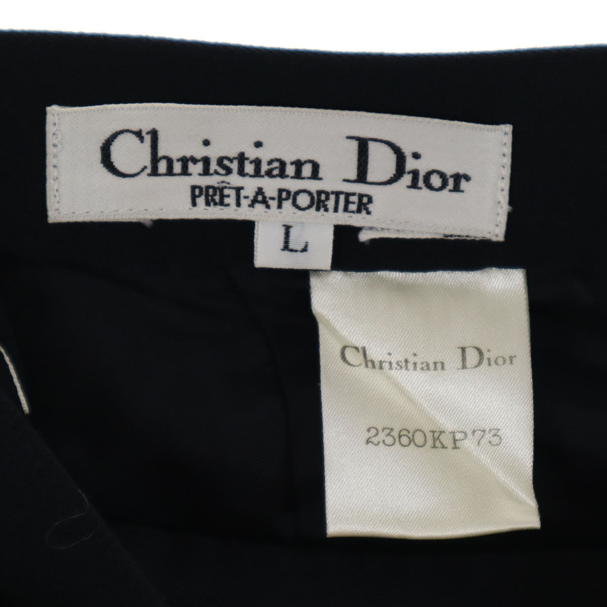 Christian Dior クリスチャンディオール 90s ウール オールド ミモレ丈 スカート L 黒 レディース