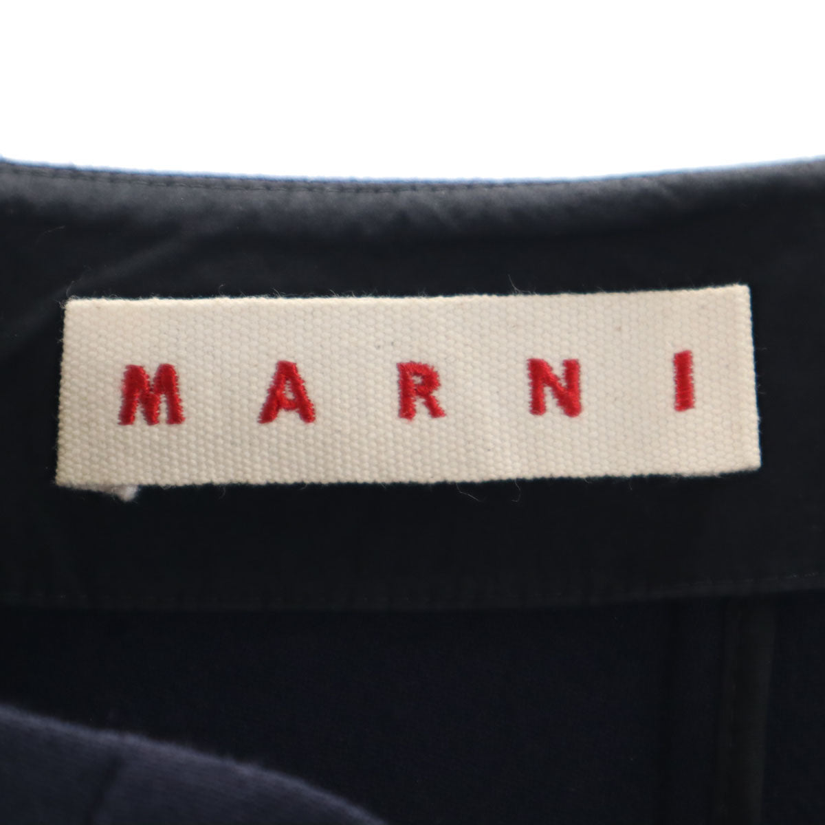 MARNI マルニ イタリア製 ウール ミモレ丈 フレアスカート 38 ネイビー レディース