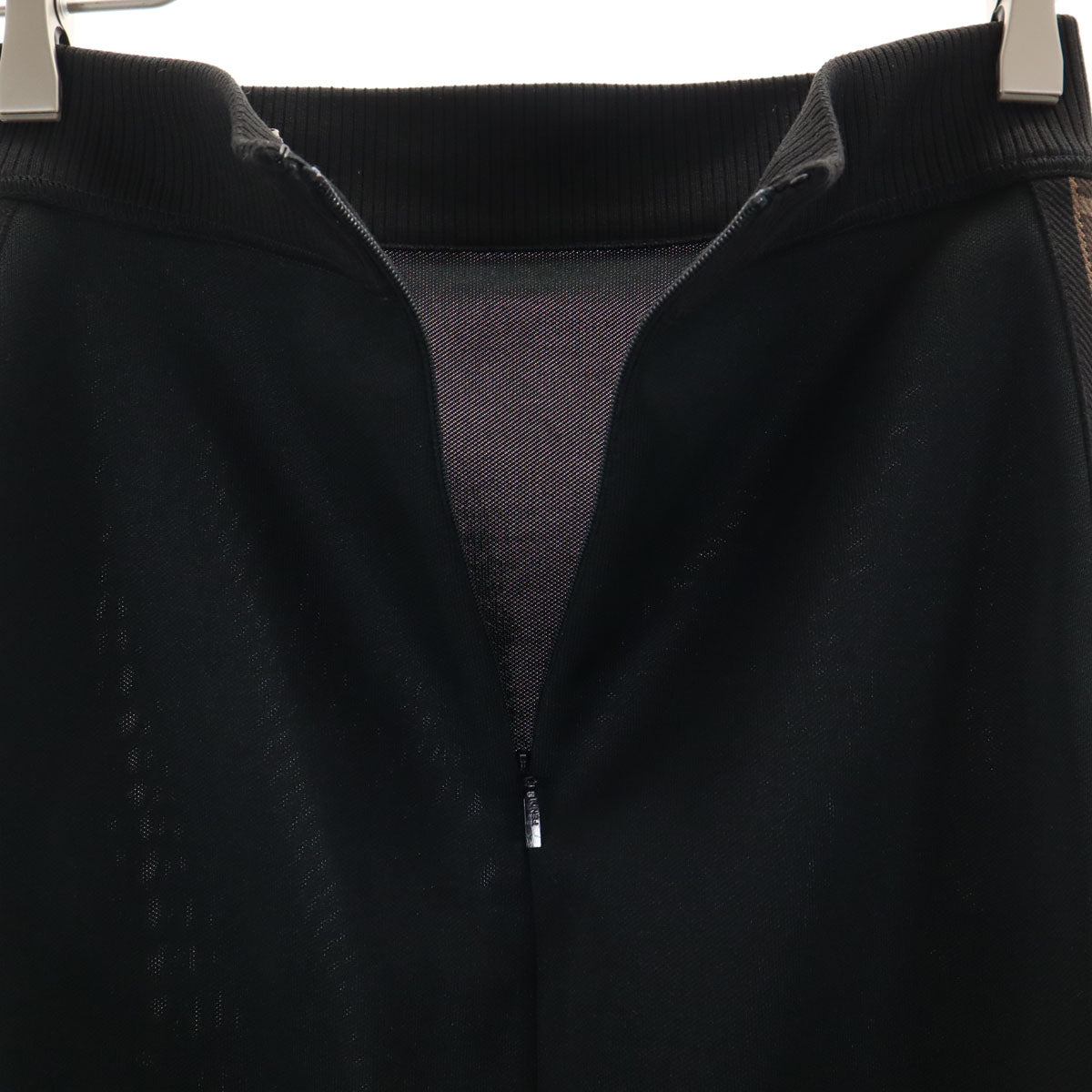 FENDI フェンディ イタリア製 ロング丈 サイドライン タイトスカート 40 黒 レディース