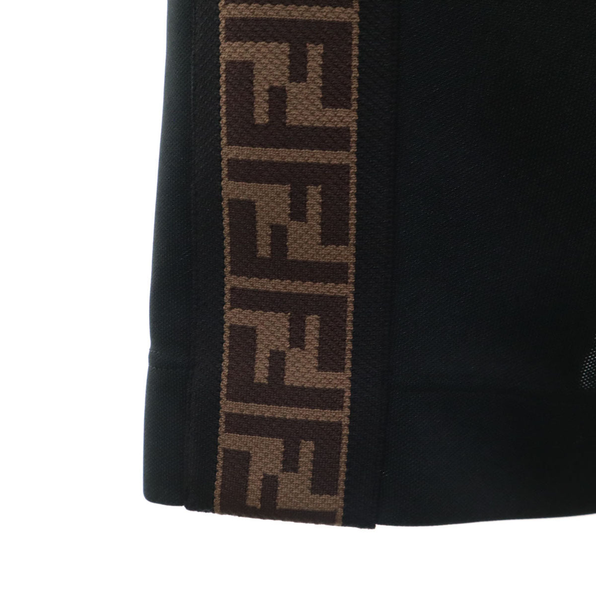 FENDI フェンディ イタリア製 ロング丈 サイドライン タイトスカート 40 黒 レディース