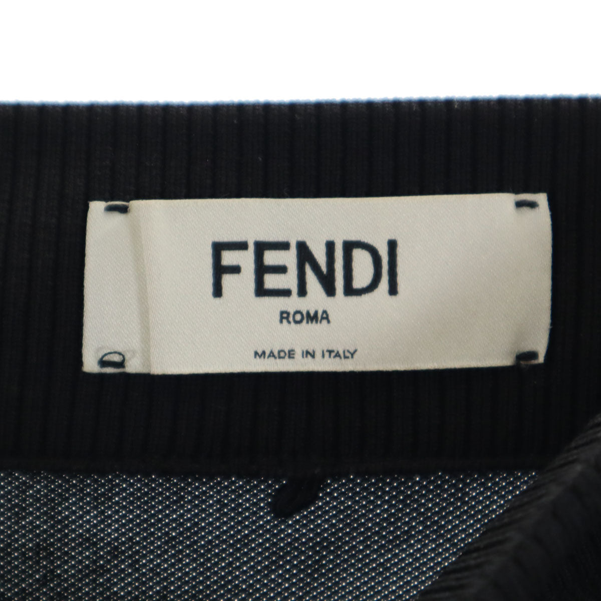 FENDI フェンディ イタリア製 ロング丈 サイドライン タイトスカート 40 黒 レディース