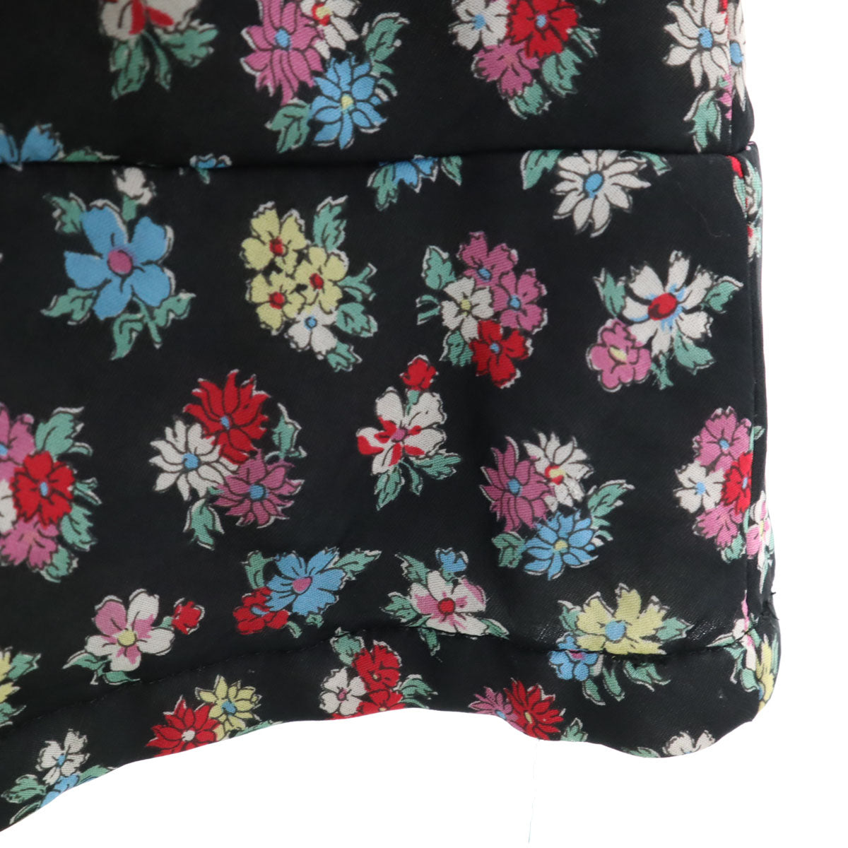 tricot COMME des GARCONS トリココムデギャルソン 2005年 00s 日本製 花柄 ミディスカート S ブラック 中綿 レディース