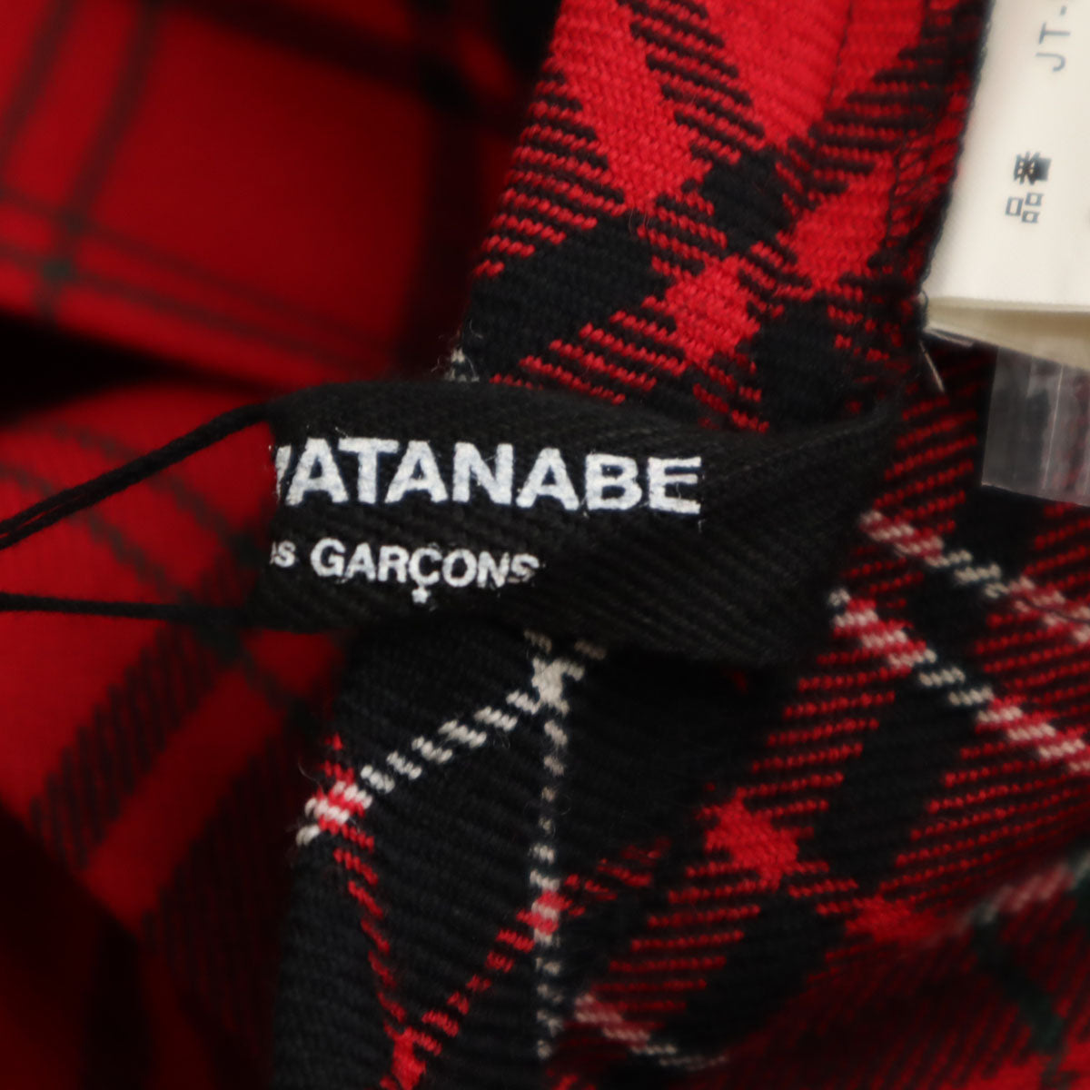 JUNYA WATANABE COMME des GARCONS ジュンヤワタナベコムデギャルソン 2017年 未使用 日本製 ギンガムチェック ミモレ丈 プリーツスカート M レッド レディース