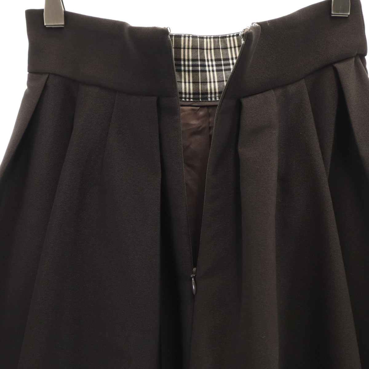 BURBERRY BLACK LABEL バーバリーブラックレーベル 日本製 ミディ丈 プリーツスカート 38 ブラウン系 三陽商会 レディース