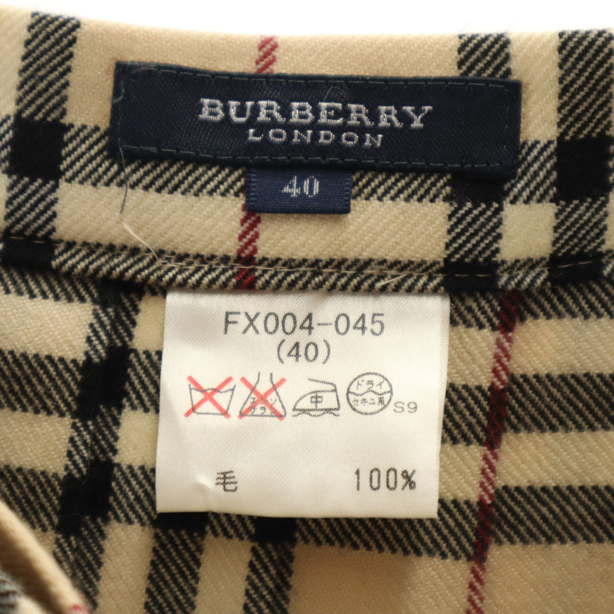 BURBERRY LONDON バーバリーロンドン ノバチェック柄 ミモレ丈 プリーツ ラップスカート 40 ベージュ 三陽商会 レディース