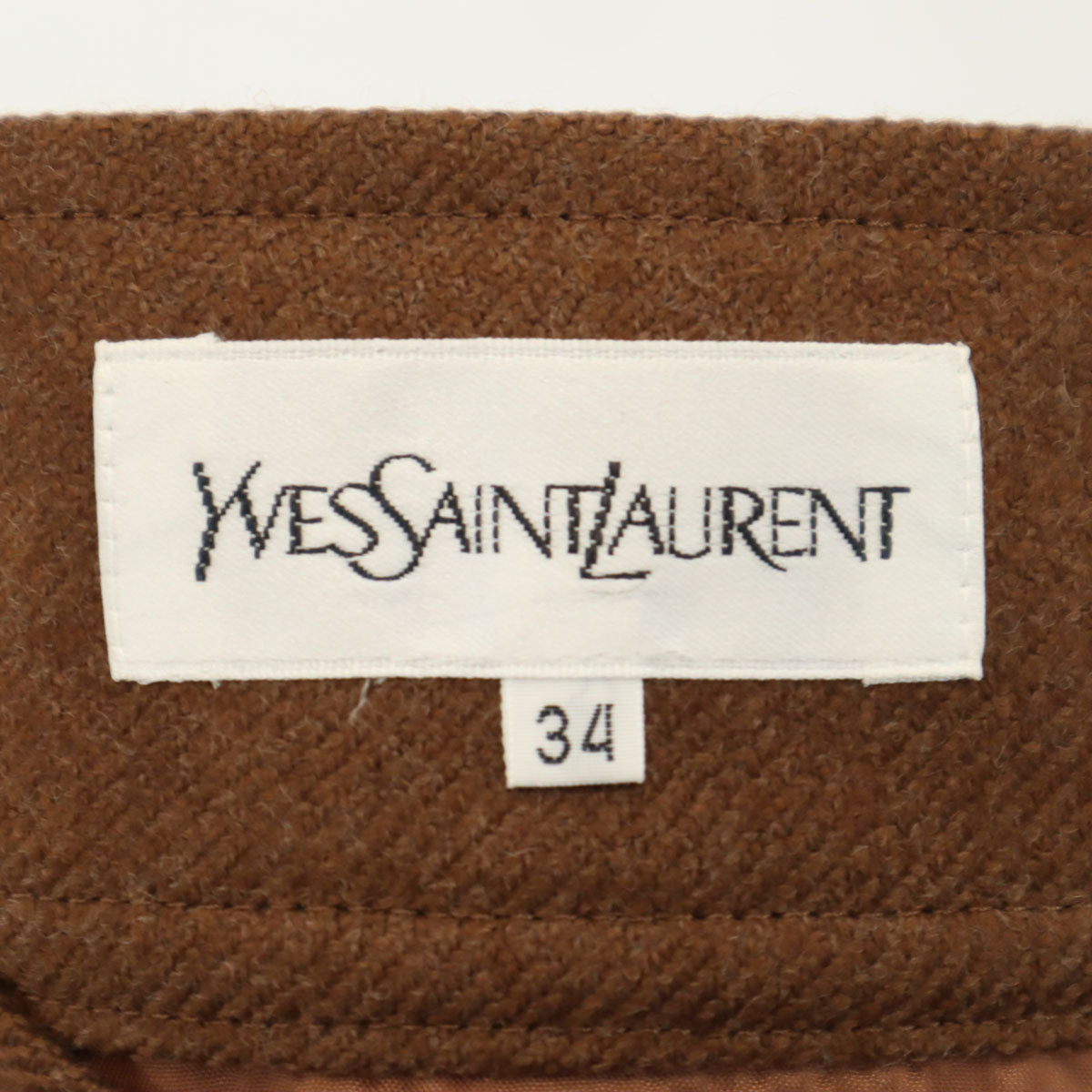 YVES SAINT LAURENT イヴサンローラン 90s オールド ミディ丈 ラップスカート 34 ブラウン レディース