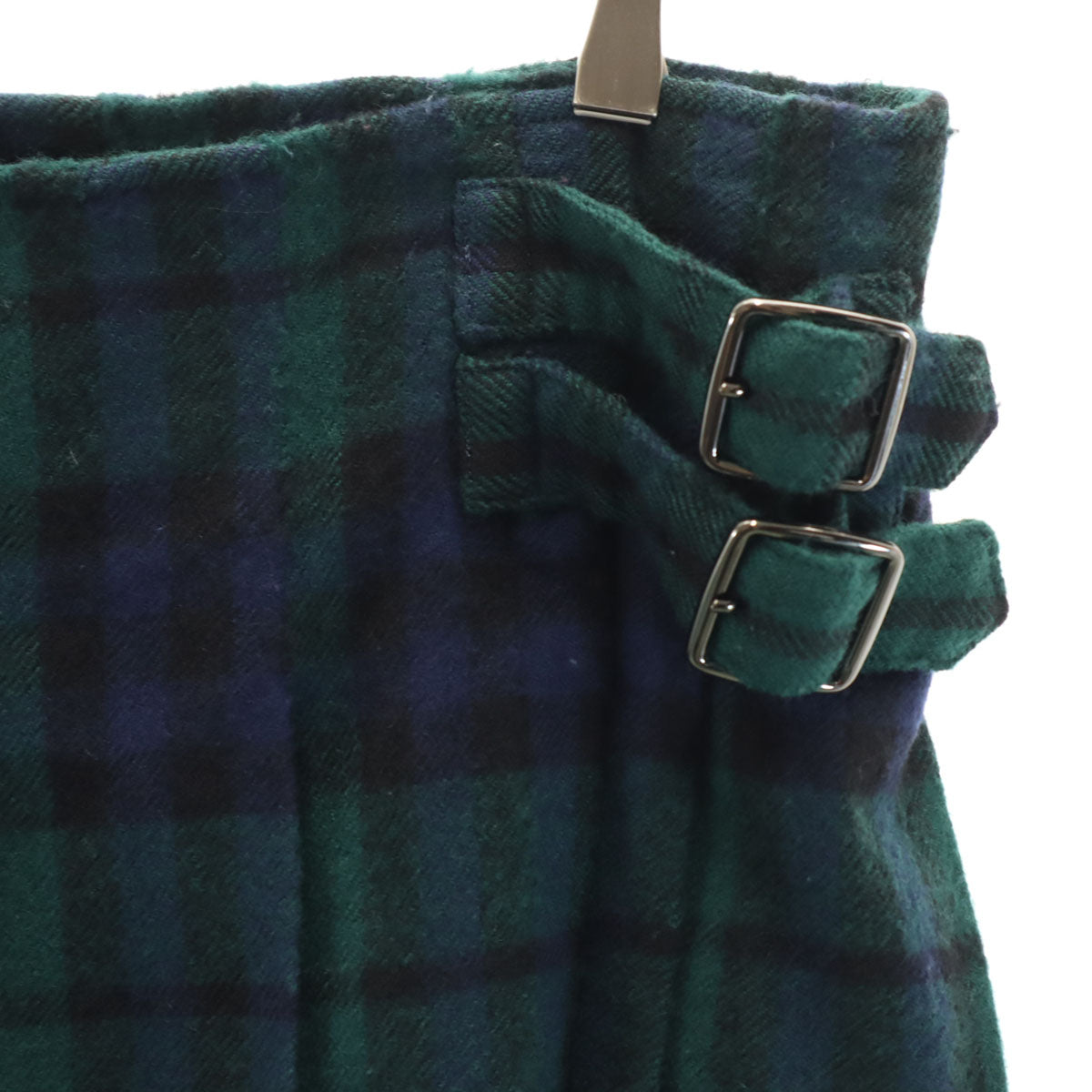 JUNYA WATANABE COMME des GARCONS MAN ジュンヤワタナベコムデギャルソンマン 00s 2004年 日本製 チェック柄 ミニ丈 ラップスカート S グリーン レディース