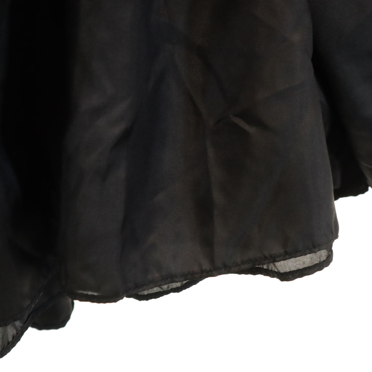 jupe by jackie ジュップバイジャッキー 2015年 シルク フラワー刺繍 ミモレ丈 ベロア ギャザースカート 2 ブラック レディース