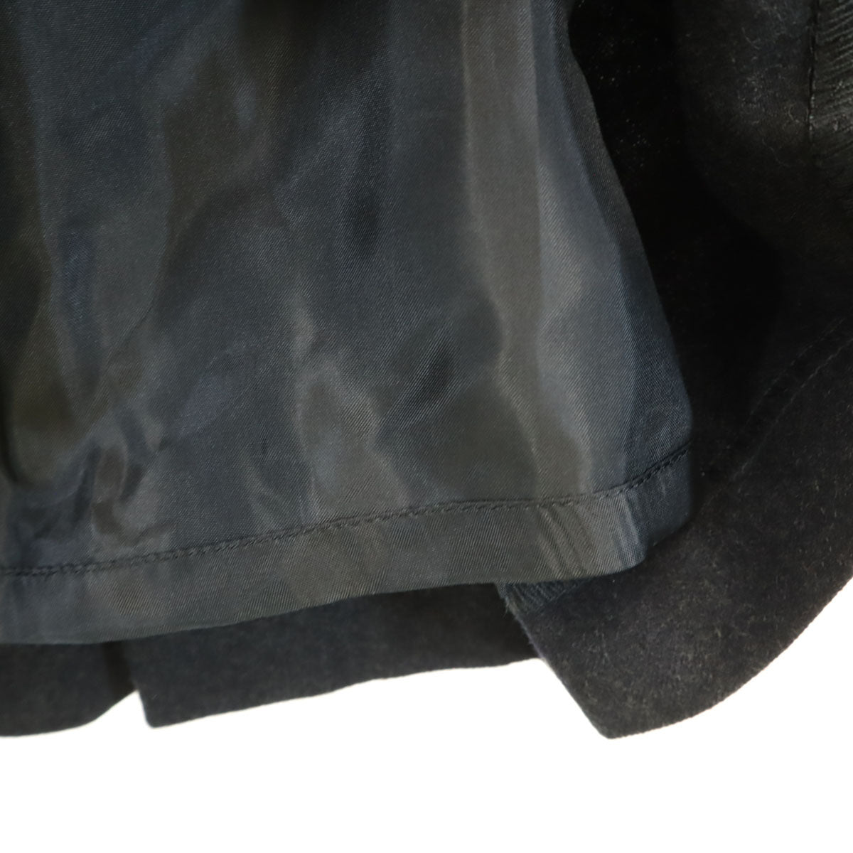 未使用 JEAN-PAUL GAULTIER ジャンポールゴルチエ ミディ丈 フラノウール ラップ プリーツスカート 42 チャコールグレー レディース