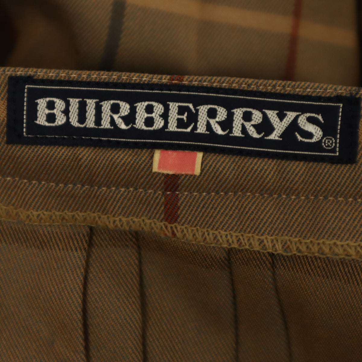 Burberrys バーバリーズ 90s オールド チェック柄 ミモレ丈 プリーツ ラップスカート 11 ベージュブラウン レディース