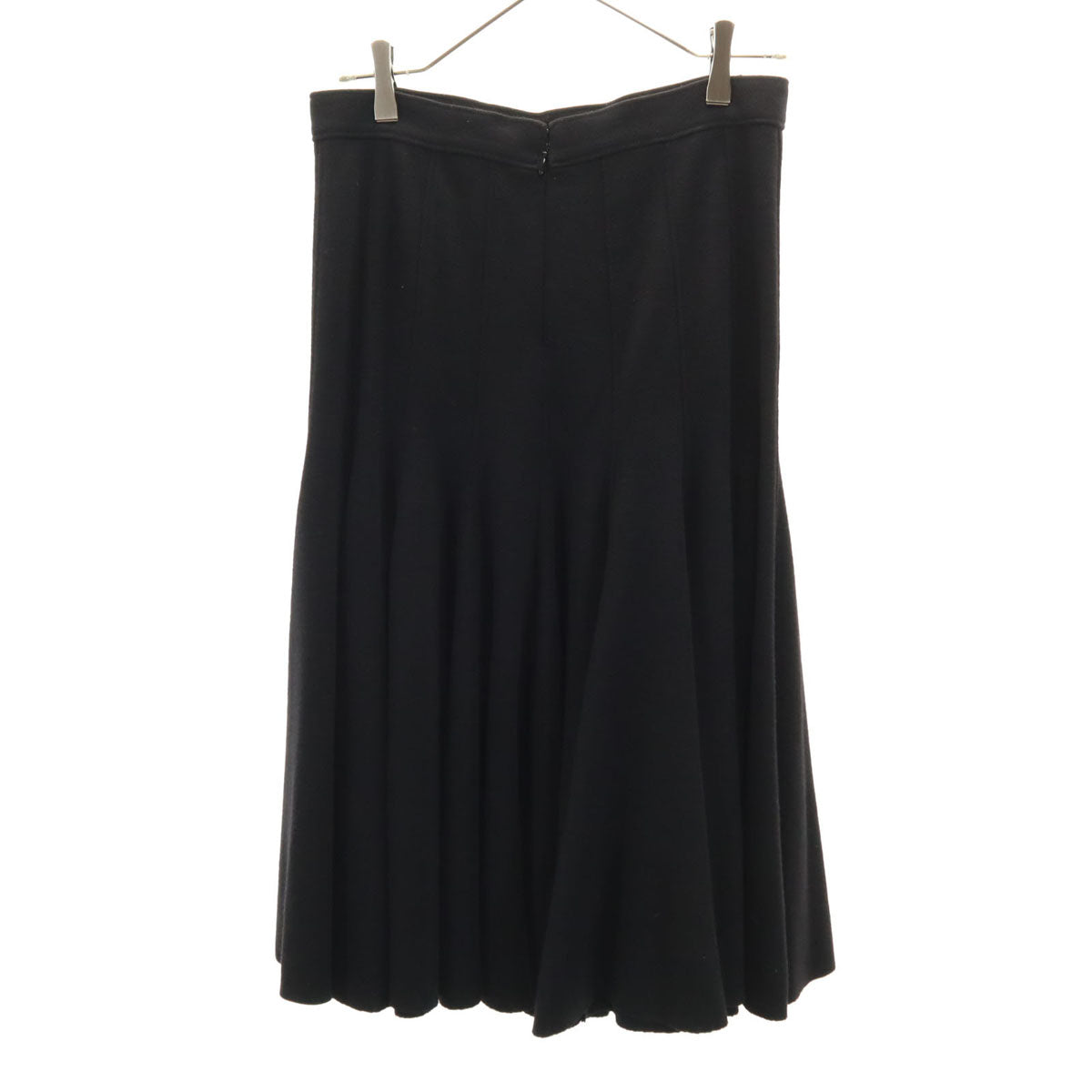 GIVENCHY ジバンシィ フランス製 ミモレ丈 ニット フレアスカート M ブラック レディース