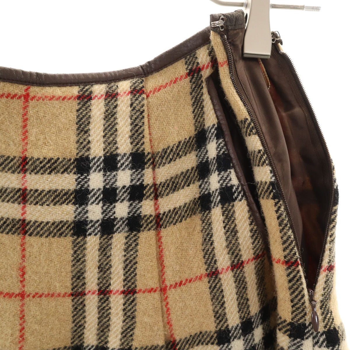 Burberrys OF LONDON BLUE LABEL バーバリーズ オブロンドン ブルーレーベル 90s オールド ノバチェック ミディ丈 プリーツスカート 38 ベージュ 三陽商会 レディース