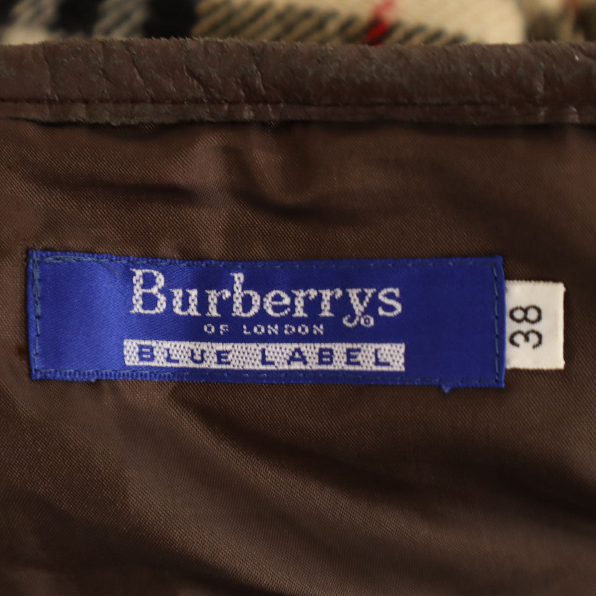 Burberrys OF LONDON BLUE LABEL バーバリーズ オブロンドン ブルーレーベル 90s オールド ノバチェック ミディ丈 プリーツスカート 38 ベージュ 三陽商会 レディース