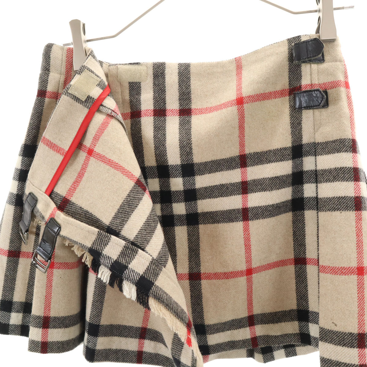 BURBERRY バーバリー ノバチェック ミニ丈 ラップスカート 12Y ベージュ キッズ