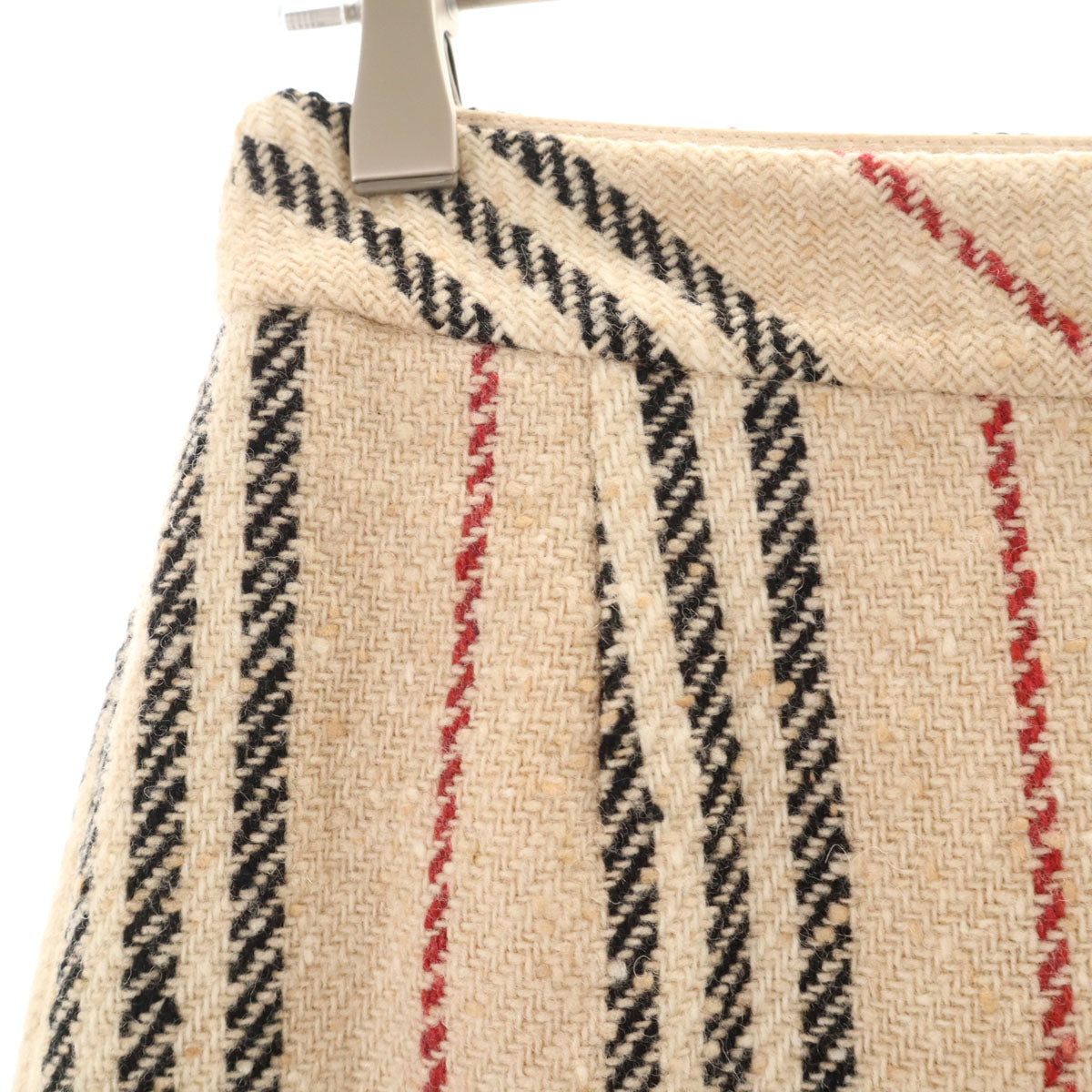 BURBERRY LONDON バーバリーロンドン ストライプ柄 ミモレ丈 ツイード ラップスカート 36 ベージュ 三陽商会 レディース
