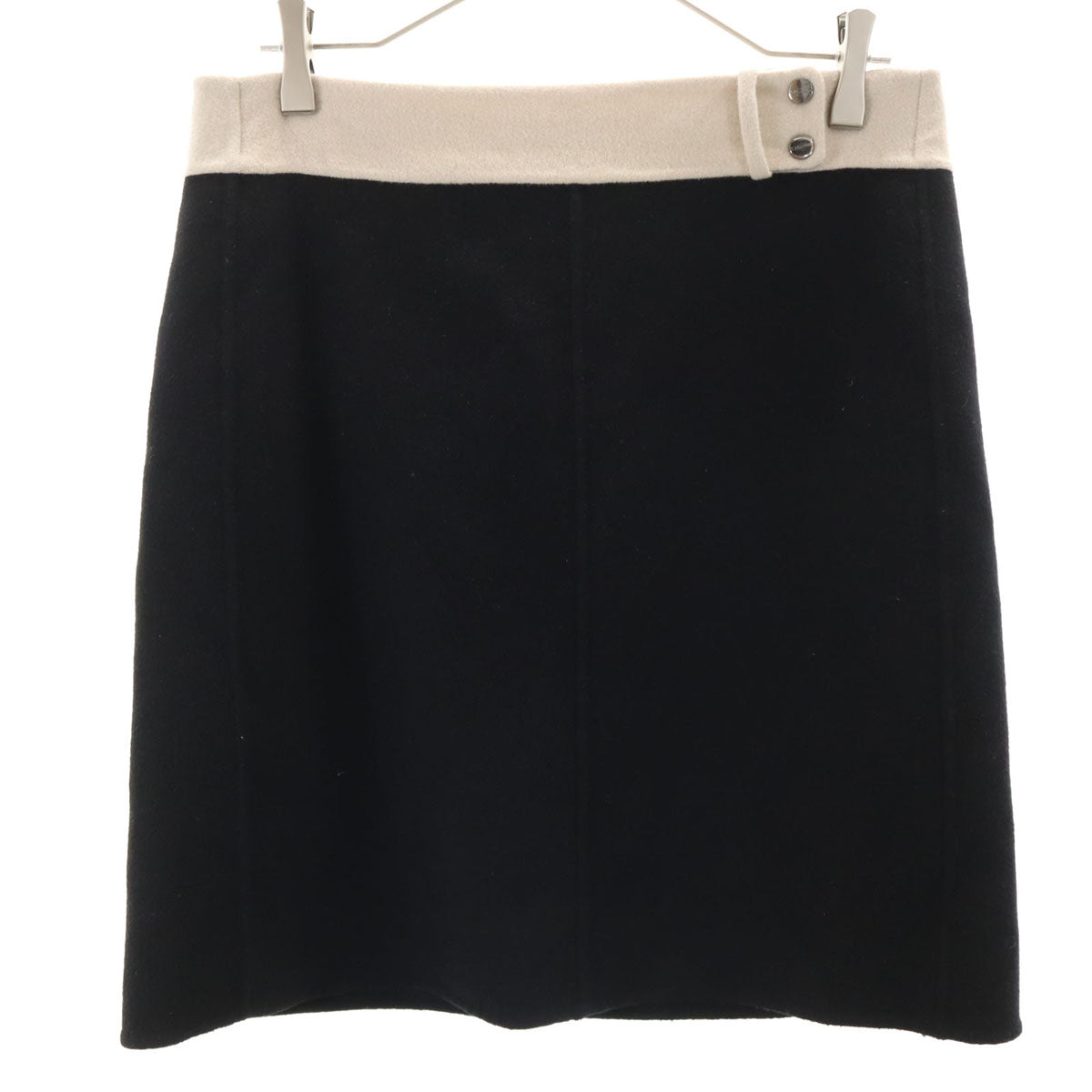 S Max Mara エスマックスマーラ フラノウール ミニスカート 40 ブラック レディース