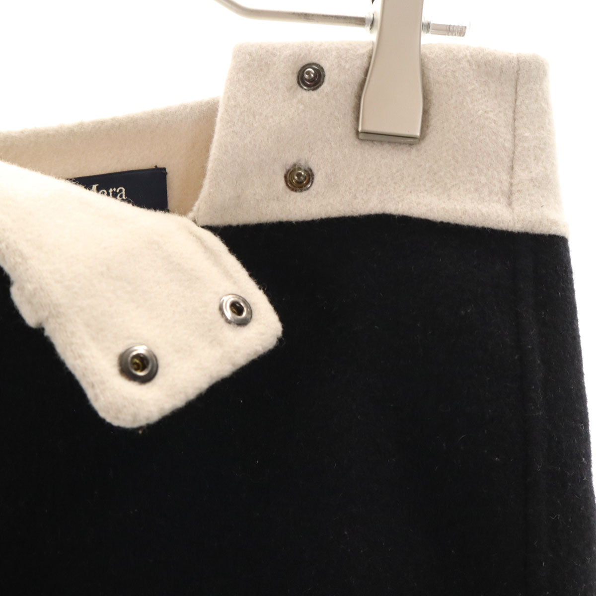 S Max Mara エスマックスマーラ フラノウール ミニスカート 40 ブラック レディース