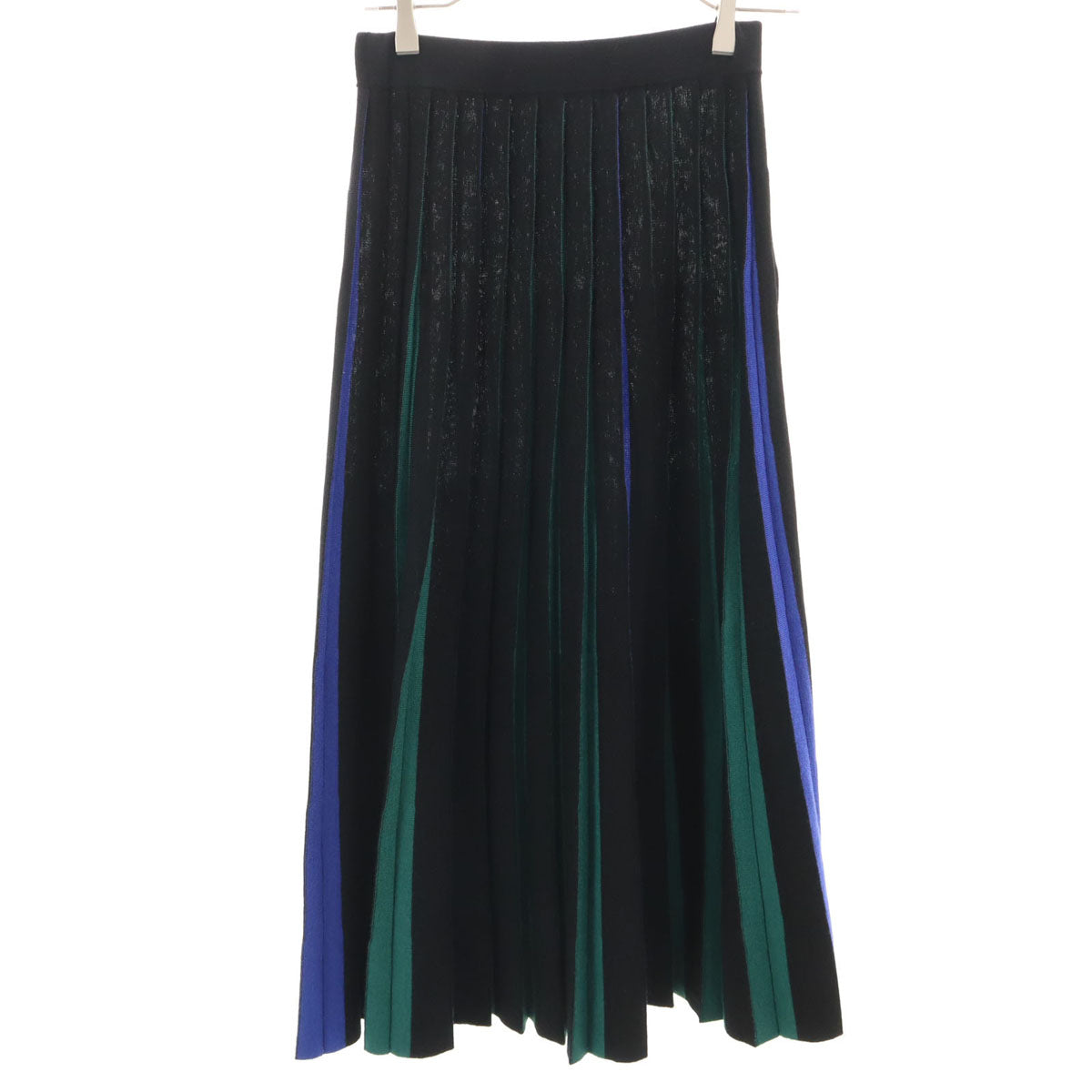 美品 PS Paul Smith ピーエスポールスミス ロング丈 ニット プリーツスカート S ブラック レディース