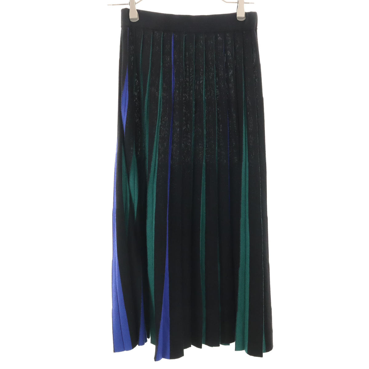 美品 PS Paul Smith ピーエスポールスミス ロング丈 ニット プリーツスカート S ブラック レディース