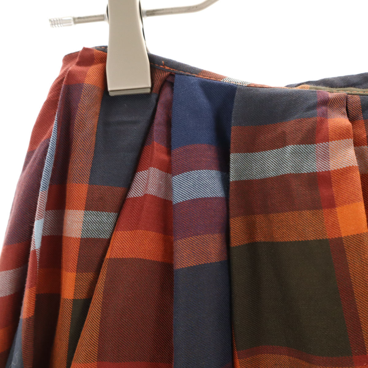 未使用 Tsuru by Mariko Oikawa ツルバイマリコオイカワ 日本製 チェック ロング丈 ラップスカート F レッド系 レディース