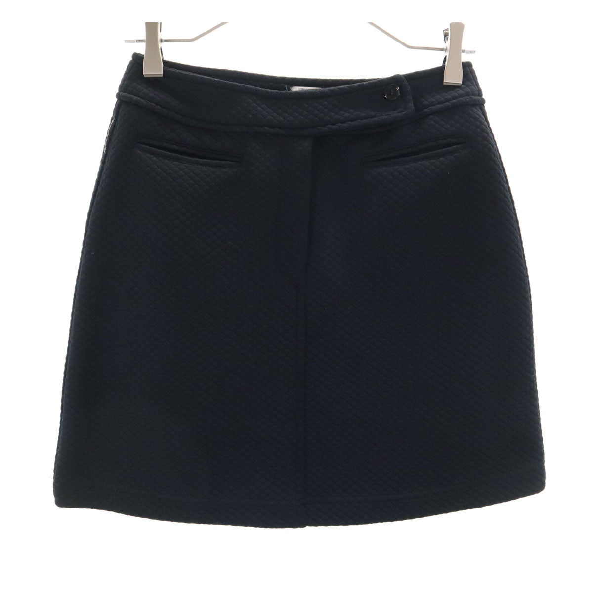 美品 ARMANI JEANS アルマーニジーンズ イタリア製 ミニ丈 キルティングスカート USA6 ブラック レディース