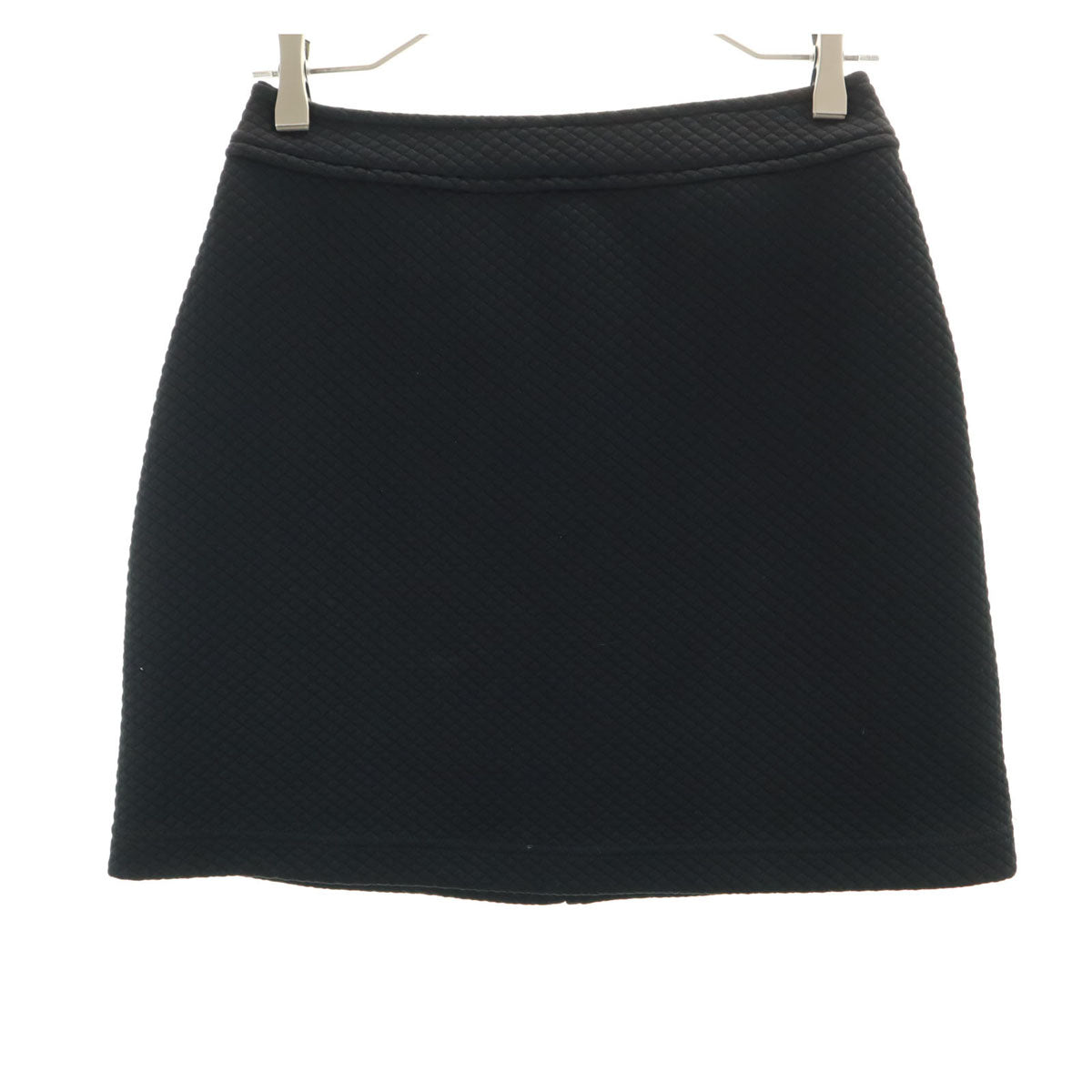 美品 ARMANI JEANS アルマーニジーンズ イタリア製 ミニ丈 キルティングスカート USA6 ブラック レディース