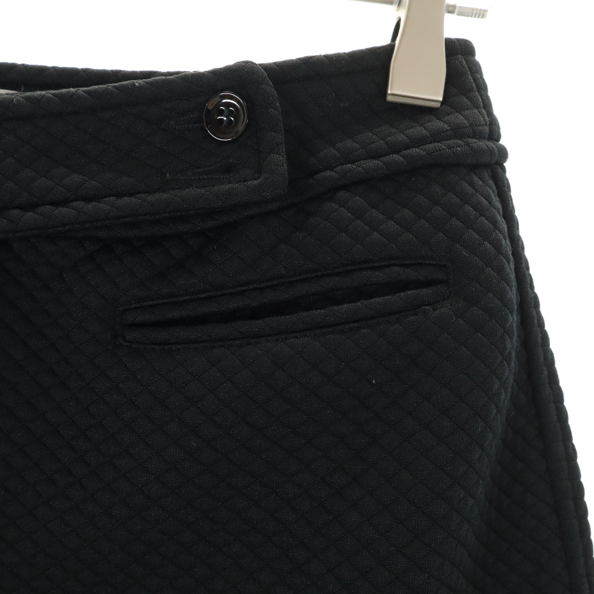 美品 ARMANI JEANS アルマーニジーンズ イタリア製 ミニ丈 キルティングスカート USA6 ブラック レディース