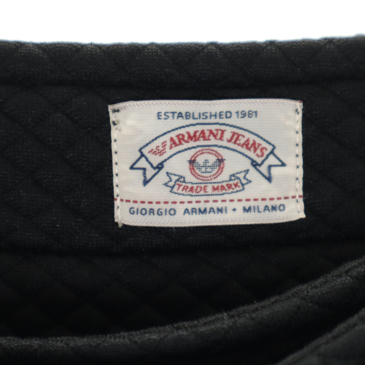 美品 ARMANI JEANS アルマーニジーンズ イタリア製 ミニ丈 キルティングスカート USA6 ブラック レディース