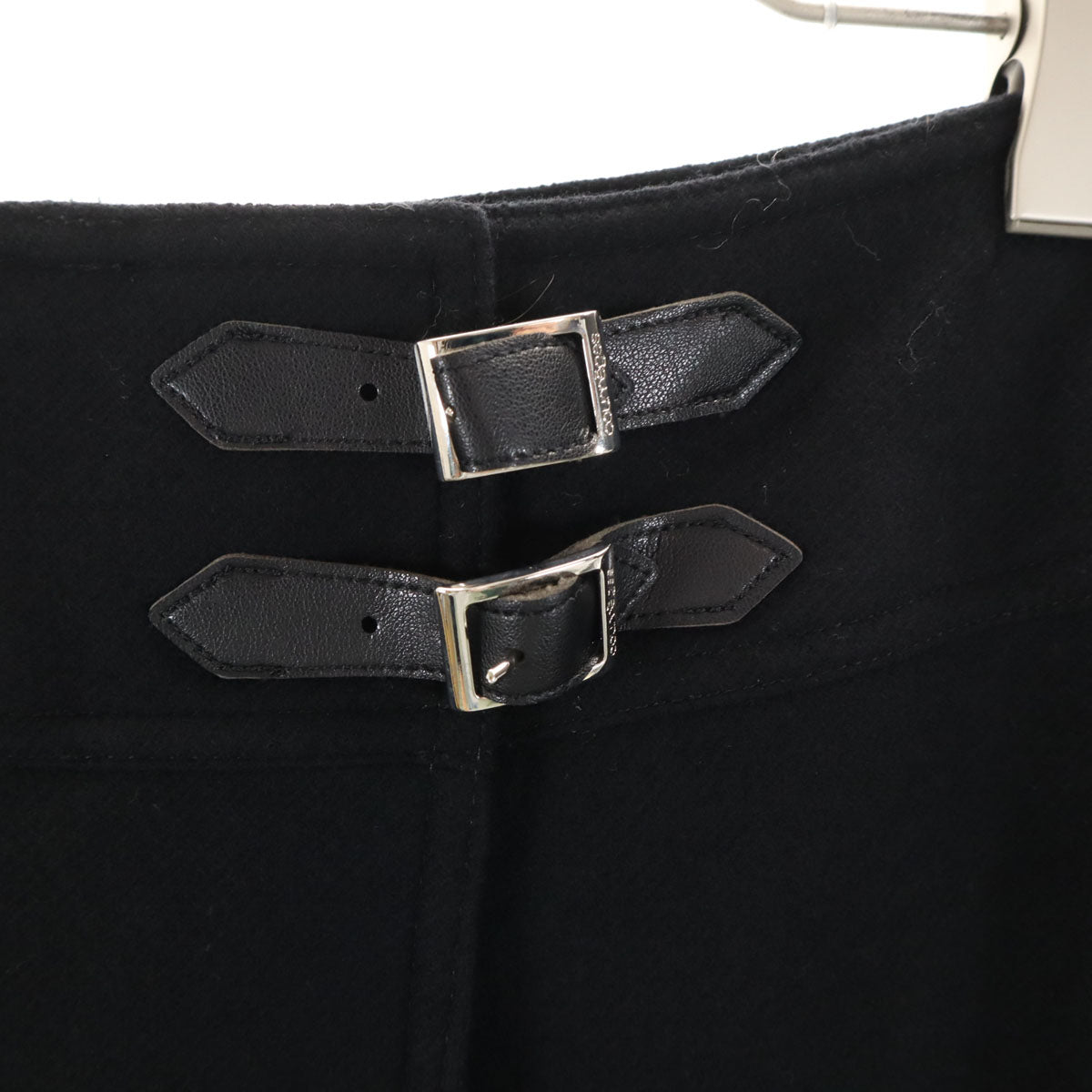 美品 courreges クレージュ ウール ミディスカート 40 ブラック レディース