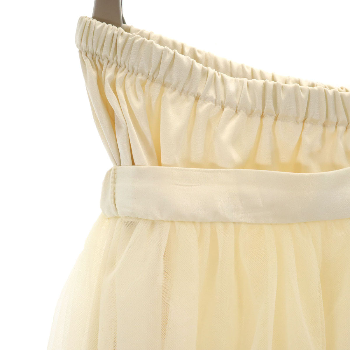 美品 AMERI UNDRESSED アメリ ロング丈 シフォン ギャザースカート M 生成り ペチコート付き レディース