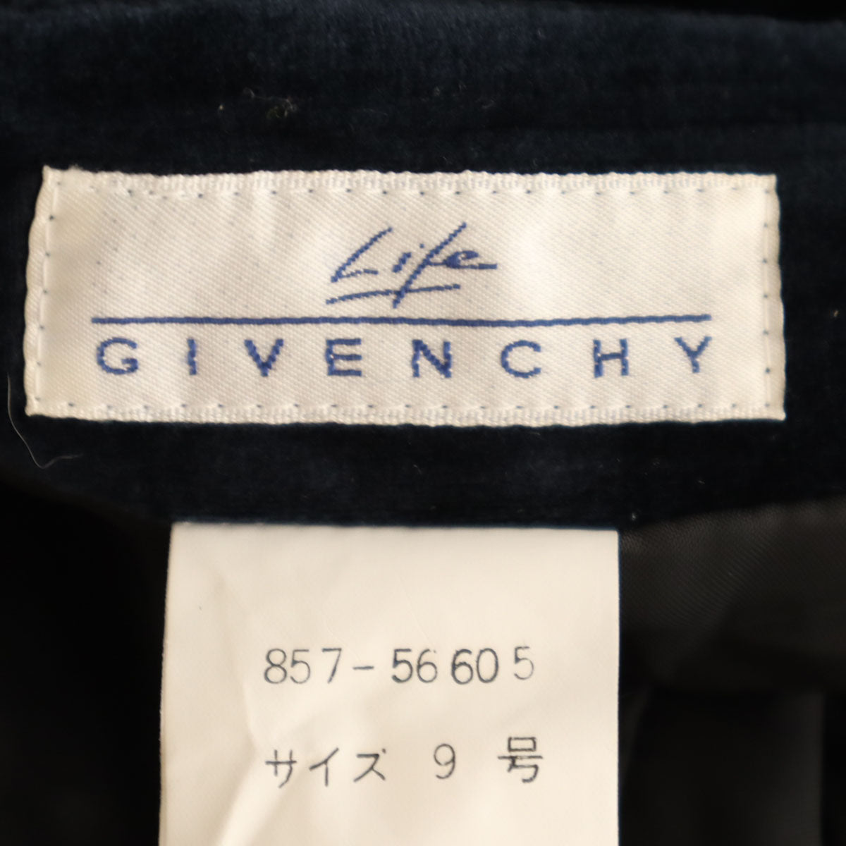 GIVENCHY ジバンシィ 90s 未使用 日本製 オールド ベロア ショートパンツ 9 ネイビー LIFE タグ付き レディース